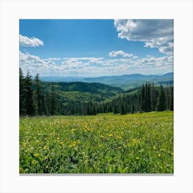 A Panoramic Scene Capturing The Essence Of A Clear Spring Day In Nature Soft Sunlight Filtering Thr 2 1 Canvas Print