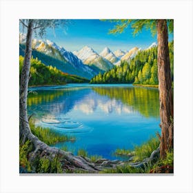 Lake In The Mountains 9 Canvas Print