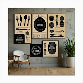 Kitchen Wall Set Canvas Print