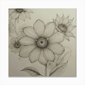 Flower Drawing Canvas Print