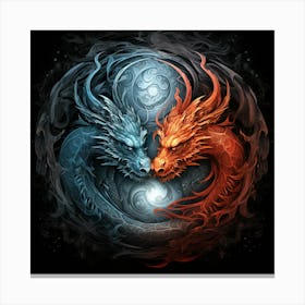 Yin Yang Dragon Canvas Print