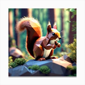 Low Poly Squirrel 3 Canvas Print