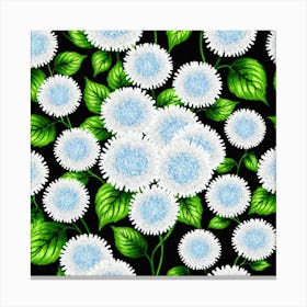 Chrysanthemums On Black Background 3 Canvas Print