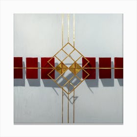 Red And Gold Squares Canvas Print