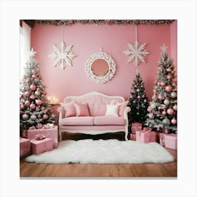 Pink Christmas Room 5 Canvas Print