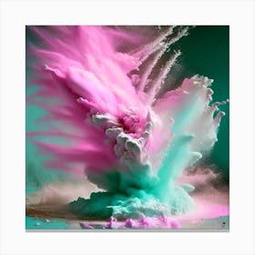 Pink Powder Explosion Canvas Print