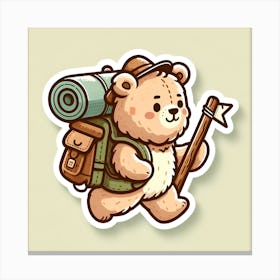 Teddy Bear With Backpack Canvas Print