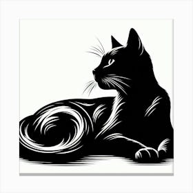 Cat Silhouette Canvas Print