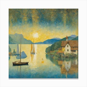 On Lake Attersee, Gustav Klimt 23 Canvas Print