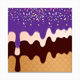 Ice Cream With Sprinkles Canvas Print