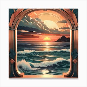 Sunset From The Window Canvas Print