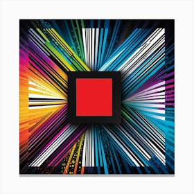 The Red Square And The Aesthetics Of Technology And Abstract Digital Art - Colorful Illustration Canvas Print