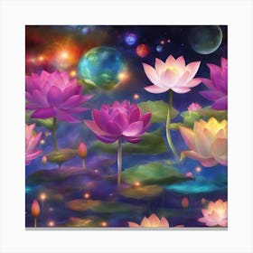 Sacred Lotus Flower 555 Canvas Print