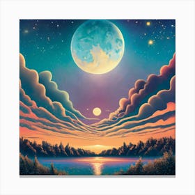 Moon In The Sky Canvas Print