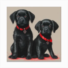 Black Labrador Puppies 1 Canvas Print