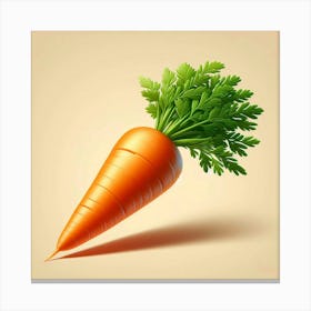 Carrot On A Beige Background Canvas Print