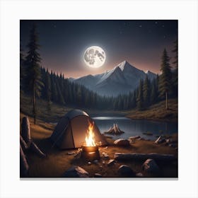 Camp Moonlight Canvas Print
