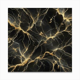 Gold And Black Marble Canvas Print