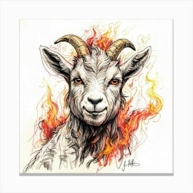 Goat On Fire 24 Canvas Print