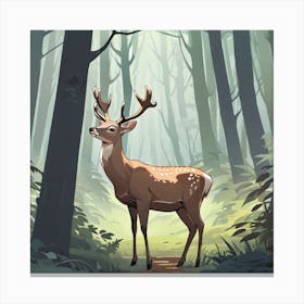 Deer In The Forest 44 Canvas Print