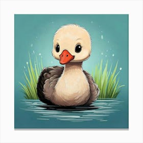 Duck In Water 3 Canvas Print