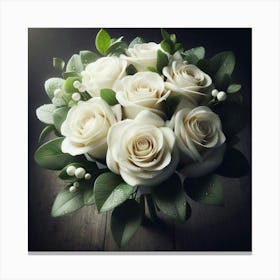 Bouquet Of White Roses 1 Canvas Print