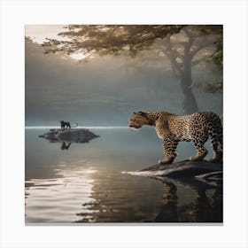 Leopards In The Forest Canvas Print
