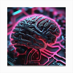 Brain On Circuit Board 33 Canvas Print