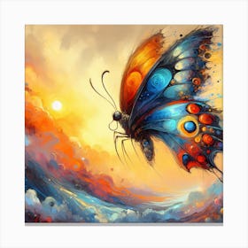 Modern Butterfly Painting Abstract Canvas Print