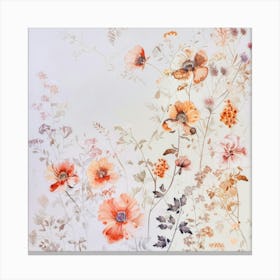 Flowers On A White Background 1 Canvas Print