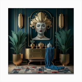 Gold Deco Interior Canvas Print