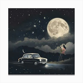 Moon And The Stars Canvas Print