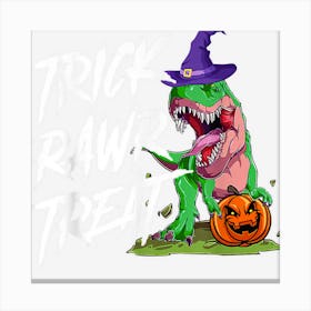 Trick Rawr Treat Dinosaur Skull Halloween Funny Kids Canvas Print