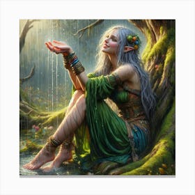 Elf In The Rain 1 Canvas Print