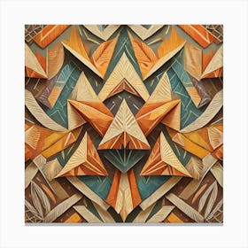 Firefly Beautiful Modern Abstract Detailed Native American Tribal Pattern And Symbols With Uniformed (16) Canvas Print