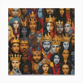 Abstract Kings And Queens Art Print 3 Canvas Print