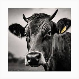 Black And White Cow Canvas Print