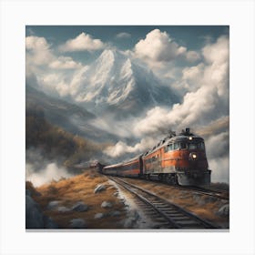 Train In The Mountains Canvas Print