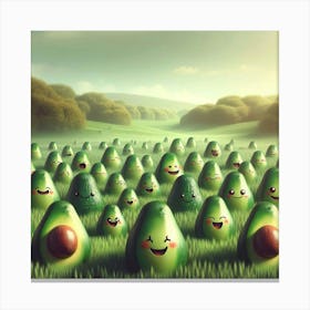 Avocados In A Field Canvas Print