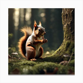 Red Squirrel In The Forest 57 Canvas Print