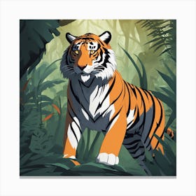 Tiger In The Jungle 16 Canvas Print