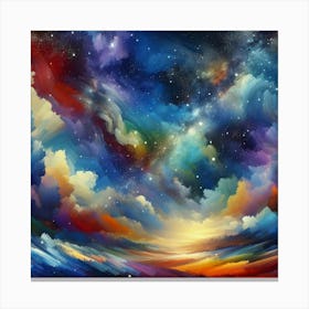 Abstract Of Clouds And Stars 2 Canvas Print