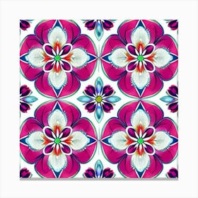 Pink Flower Pattern Canvas Print