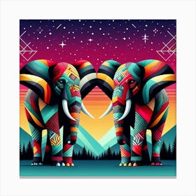 The Timeless Twins Elephants Canvas Print