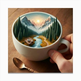 3d Latte Art 1 Canvas Print