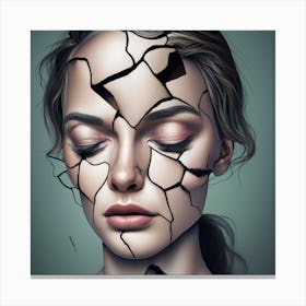 Broken Face Canvas Print