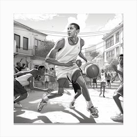 Obama Basketball Coloring Page 2 Canvas Print