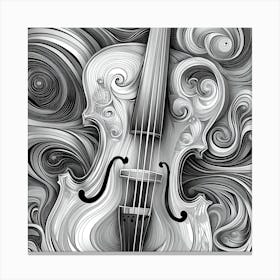 Black And White Violin Canvas Print