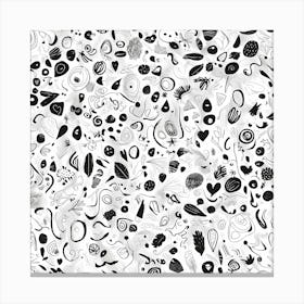 Black And White Doodles Canvas Print