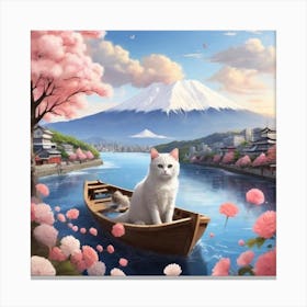 Cat In A Boat 4 Canvas Print